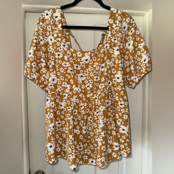 Floral Printed Baby Doll Blouse - Picture 1 of 8